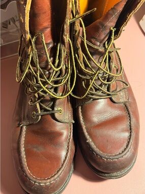Men's 70’s steel toed Herman Survivors work Boots - Classic Lace-Up Vintage